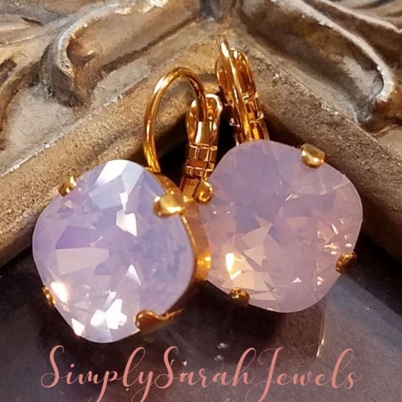 Hand Crafted Jewelry - Austrian Crystal Earrings in Gold